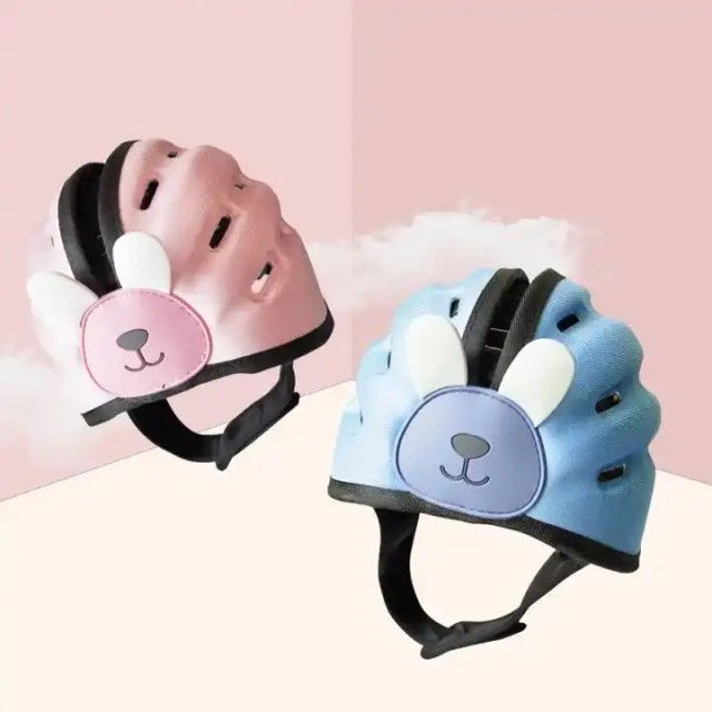 Casca protectie bebelusi cu spuma flexibila, ultrausoara, reglabila, Empria, Iepuras Roz [11]