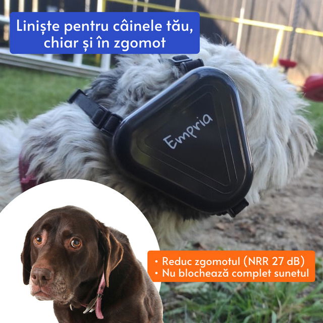 Casti antifonice pentru caini, talie medie si mare, Empria, Negru [4]