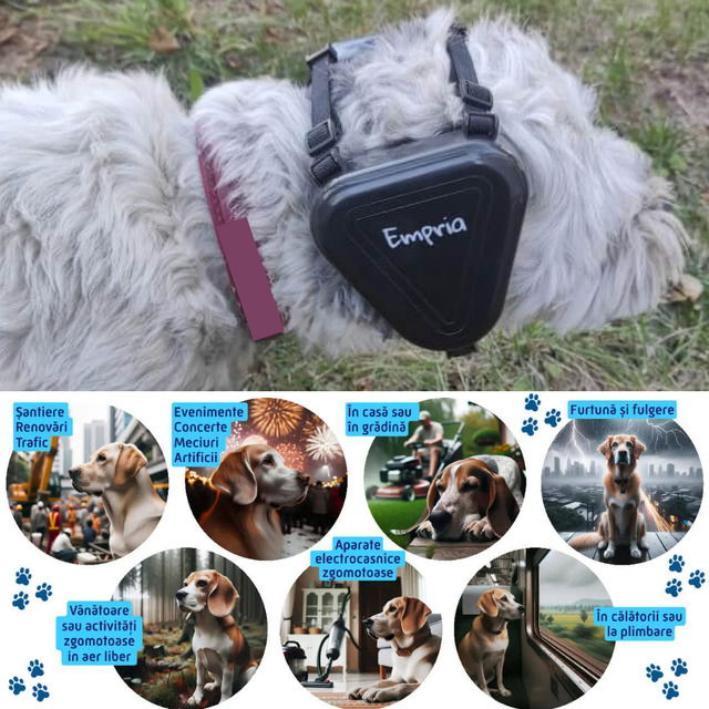 Casti antifonice pentru caini, talie medie si mare, Empria, Negru [8]