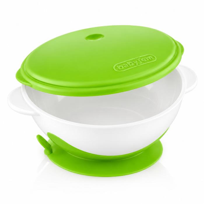 Castron cu ventuza si capac BabyJem, Diverse culori [3]