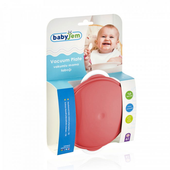 Castron cu ventuza si capac BabyJem, Roz [2]