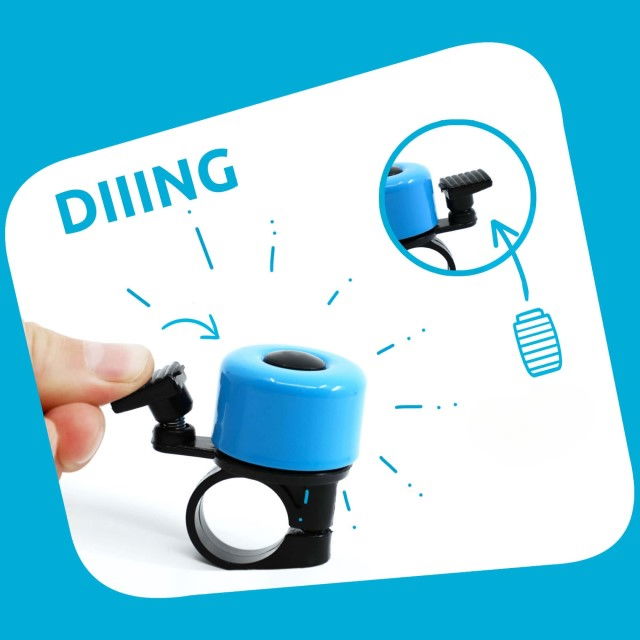 Clopotel pentru bicicleta, sonerie din aluminiu si plastic rezistent, Bleu [3]