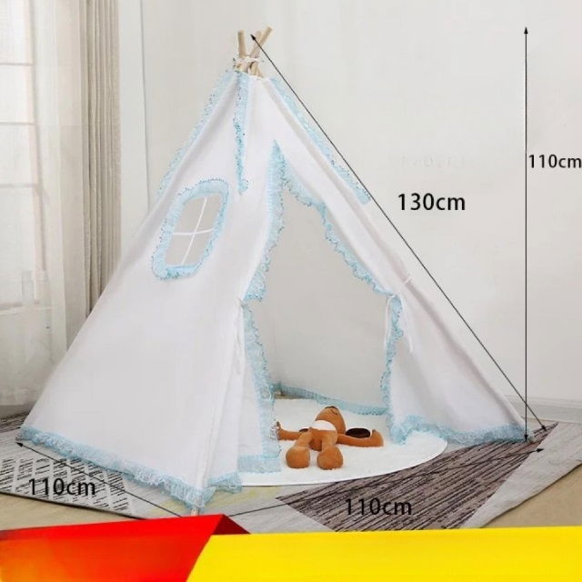 Cort de joaca pentru copii, cort teepee, stil indian, Empria, 110x110x110 cm, Diverse culori [6]