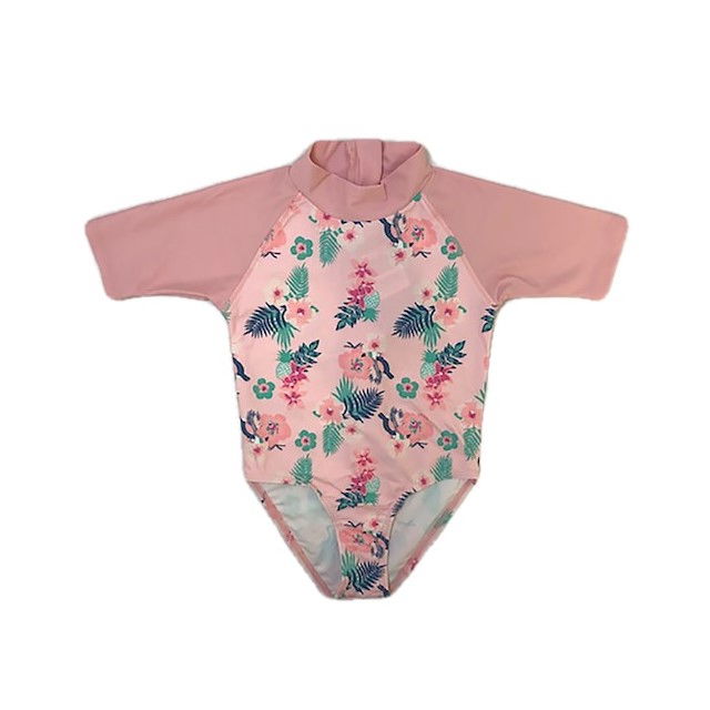 Costume de Baie / Inot pentru bebelusi si copii, Protectie Soare UPF50+, Floral Pink, Marimea 6 [6]