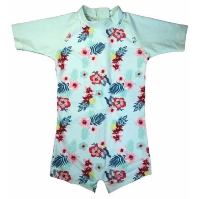 Costume de Baie / Inot pentru bebelusi si copii, Protectie Soare UPF50+, Mint Floral, Marimea 000 [4]