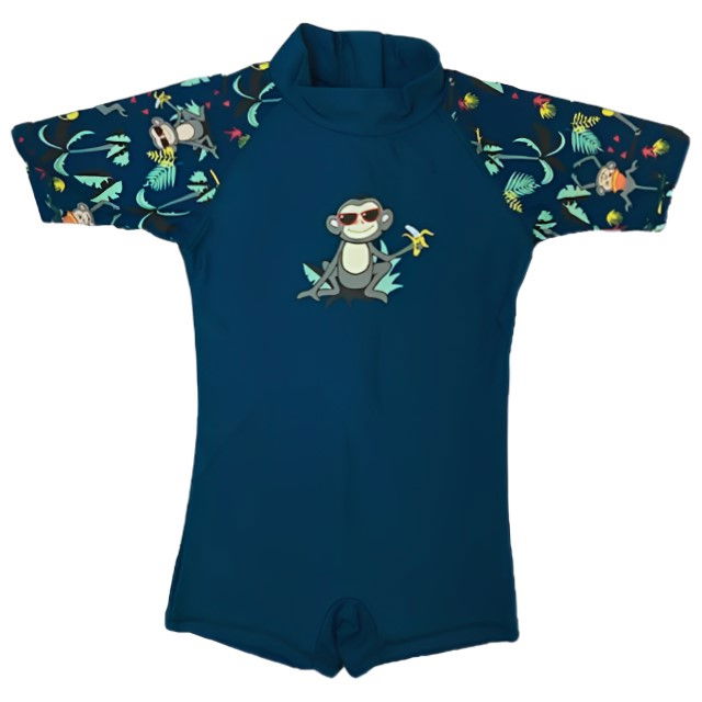 Costume de Baie / Inot pentru bebelusi si copii, Protectie Soare UPF50+, Navy Jungle, Marimea 6 [2]