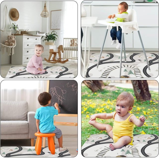 Covoras anti-murdarire pentru scaunul de masa bebe, impermeabil, lavabil, antiderapant, Oras [4]