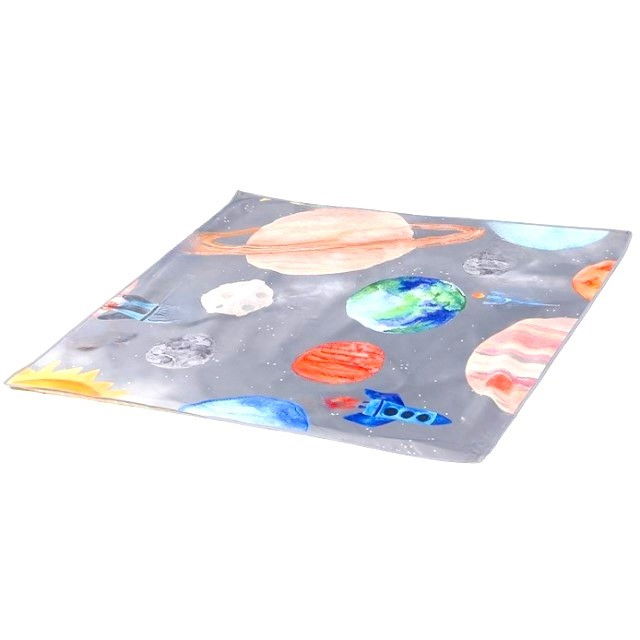 PRODUS RESIGILAT - Covoras anti-murdarire pentru scaunul de masa bebe, impermeabil, lavabil, antiderapant, Planets [6]