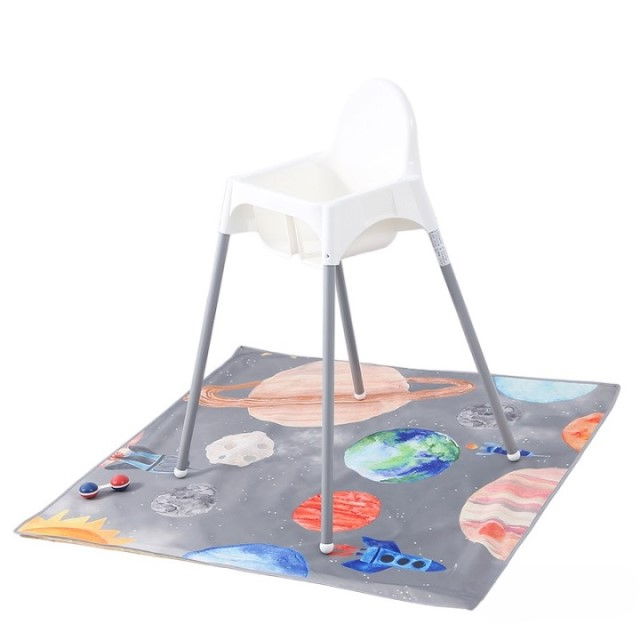 PRODUS RESIGILAT - Covoras anti-murdarire pentru scaunul de masa bebe, impermeabil, lavabil, antiderapant, Planets [7]
