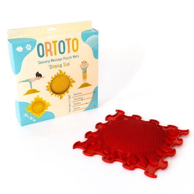 Covoras ortopedic pentru masaj, 1 piesa, model Shining Sun, Rosu [2]