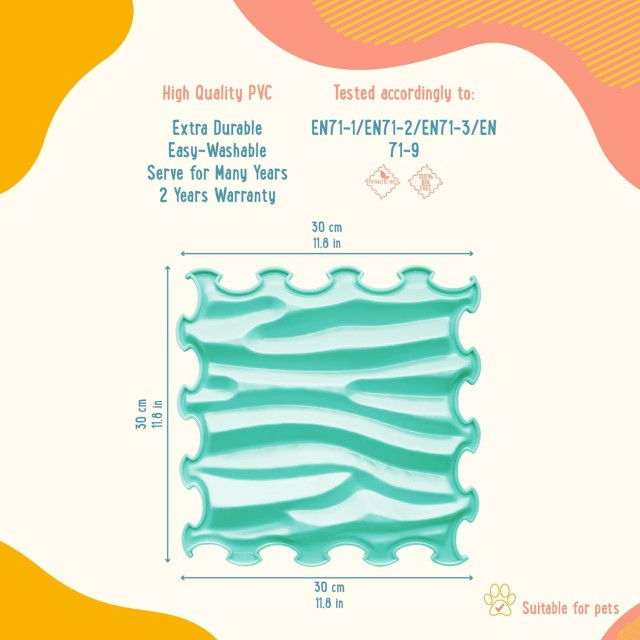 Covoras ortopedic pentru masaj, 1 piesa, textura rigida, model Sandy Waves, Turcoaz [4]