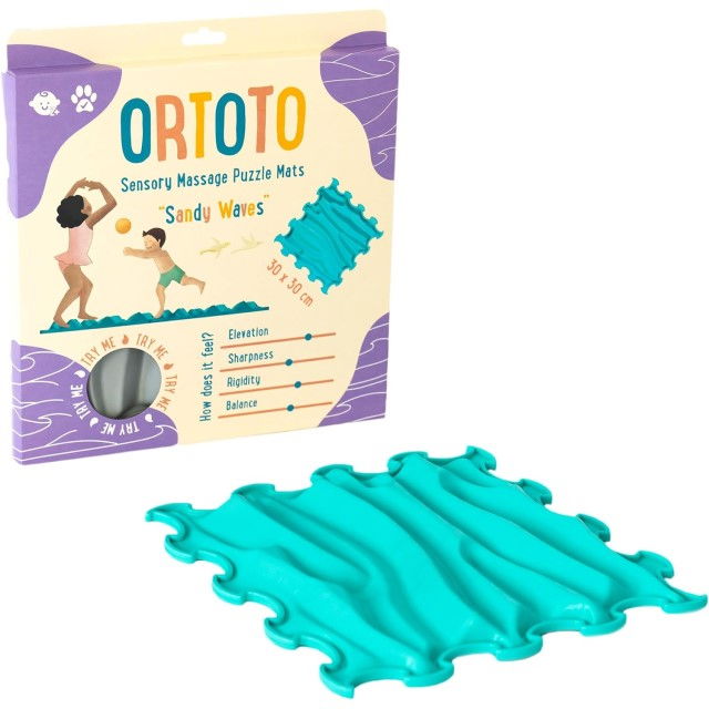 Covoras ortopedic pentru masaj, 1 piesa, textura rigida, model Sandy Waves, Turcoaz [2]