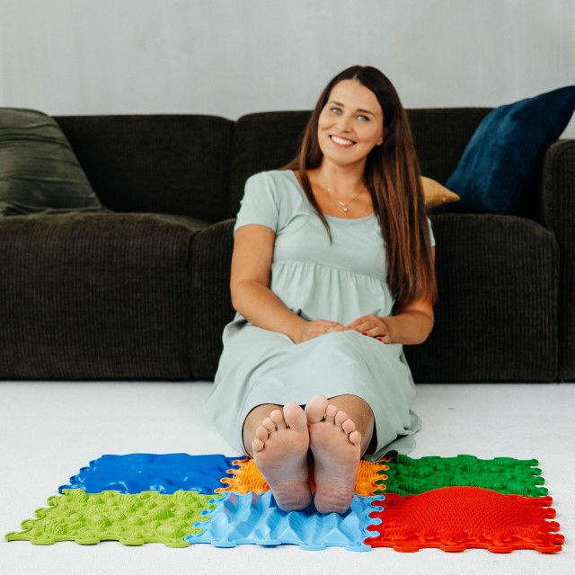 Covoras ortopedic, senzorial, set puzzle, 6 piese cu diferite texturi, Intensive Barefoot Path [5]