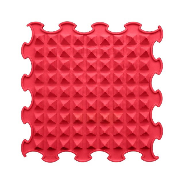 Covoras ortopedic, senzorial, set puzzle, 8 piese, model Little Pyramids, textura moale, Multicolor [4]