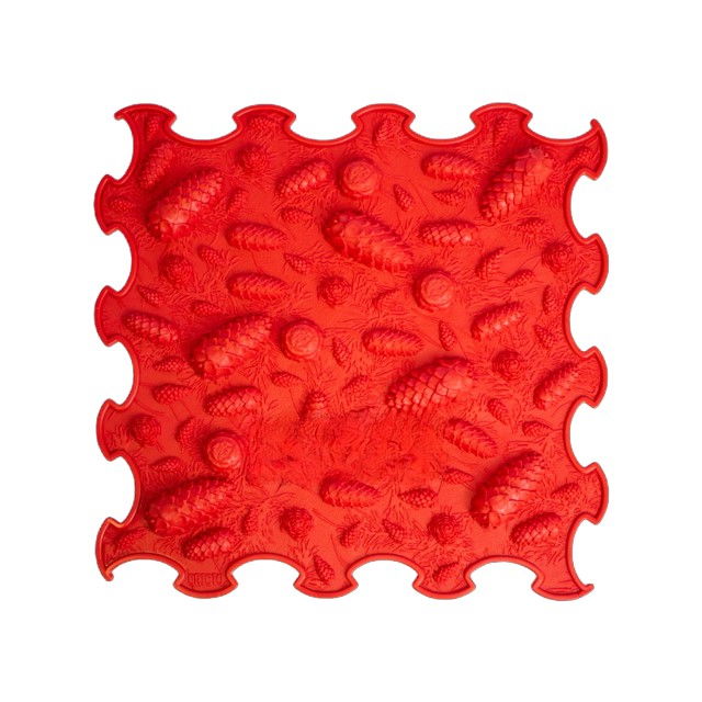 Covoras ortopedic, senzorial, set puzzle, 8 piese, model Pinecones, textura moale, Multicolor [2]