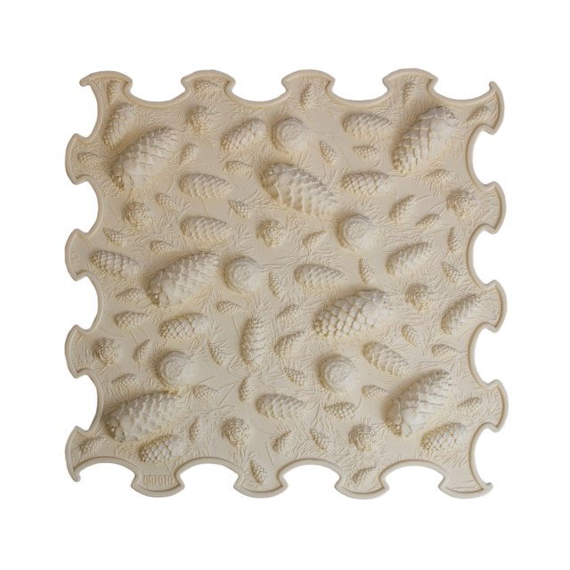 Covoras ortopedic, senzorial, set puzzle, 8 piese, model Pinecones, textura moale, Multicolor [3]