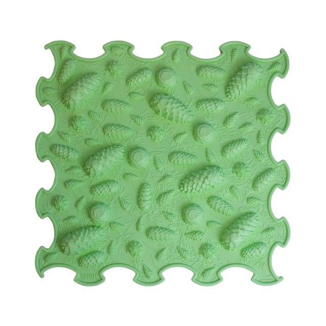 Covoras ortopedic, senzorial, set puzzle, 8 piese, model Pinecones, textura rigida, Multicolor [5]