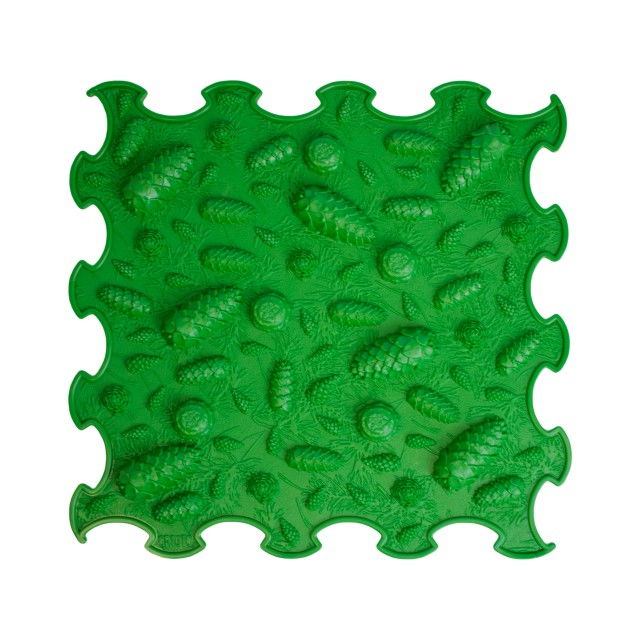 Covoras ortopedic, senzorial, set puzzle, 8 piese, model Pinecones, textura rigida, Multicolor [4]