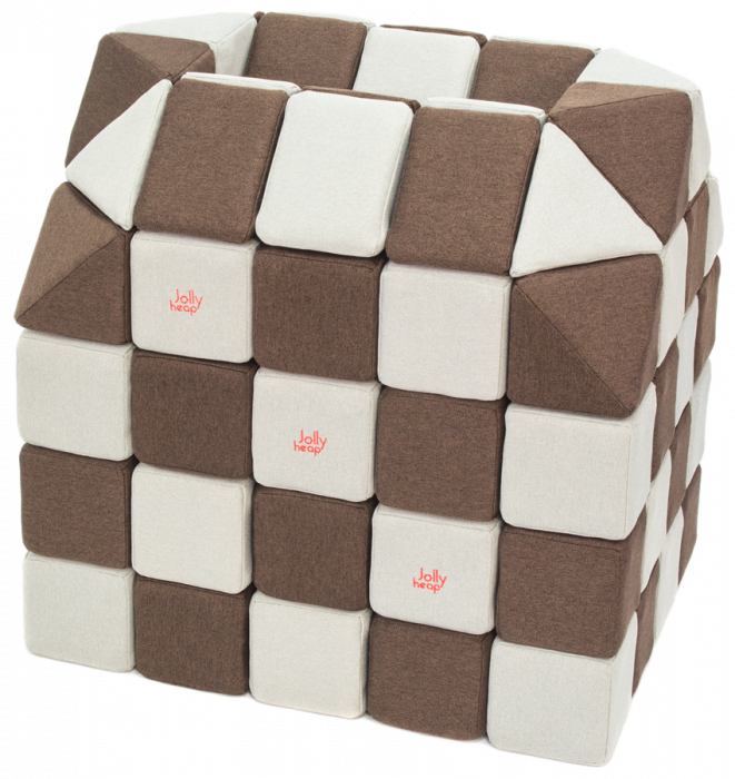 Cuburi CREATIVE Magnetice, JollyHeap, 100 cuburi, Alb Fildes-Maro