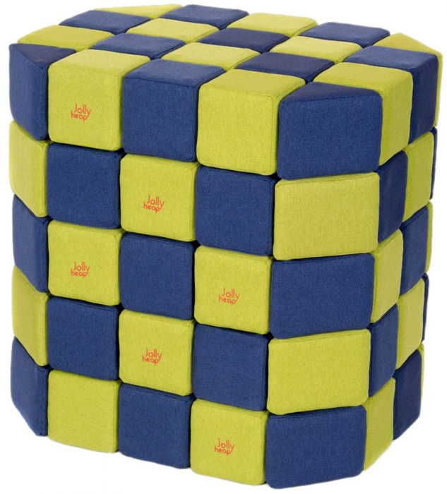 Cuburi Magnetice de joaca, JollyHeap BASIC, 100 cuburi - 2 forme, Diverse culori