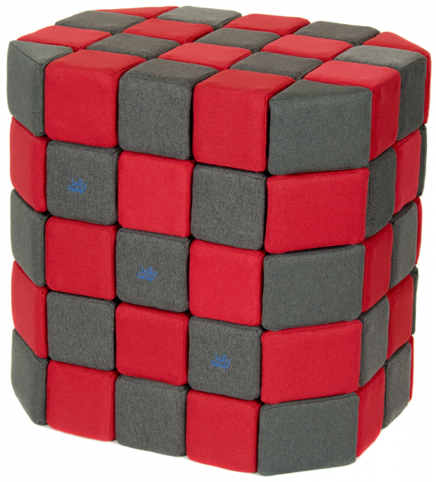 Cuburi Magnetice Basic de joaca, JollyHeap, 100 cuburi, Verde-Gri Inchis