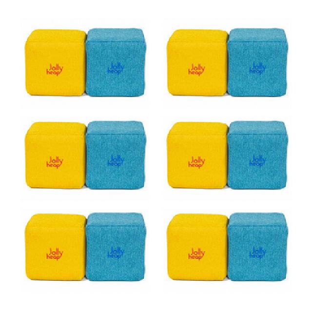 Cuburi Magnetice de constructie, JollyHeap Mini, 24 cuburi, Galben-Bleu [17]
