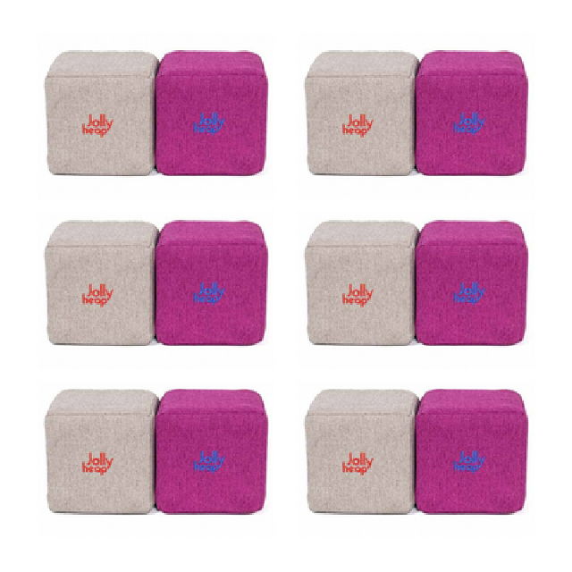 Cuburi Magnetice de constructie, JollyHeap Mini, 24 cuburi, Gri-Roz [13]