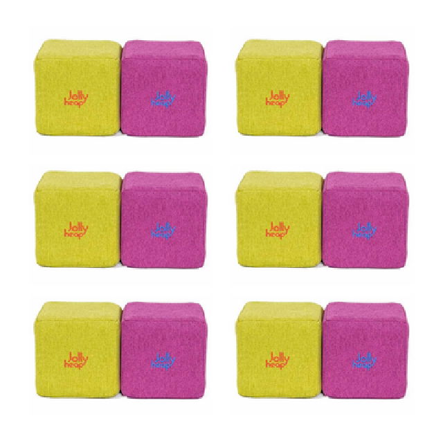 Cuburi Magnetice de constructie, JollyHeap Mini, 24 cuburi, Verde-Roz [13]