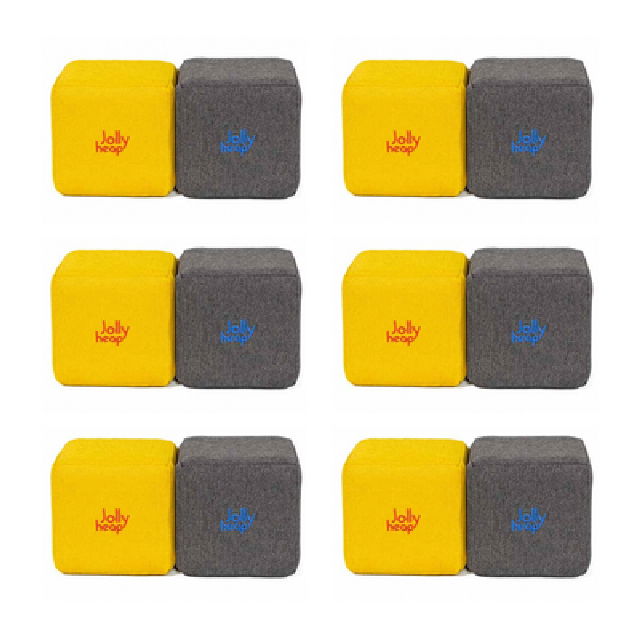 Cuburi Magnetice de constructie, JollyHeap Mini, 24 cuburi, Galben-Gri Inchis [12]