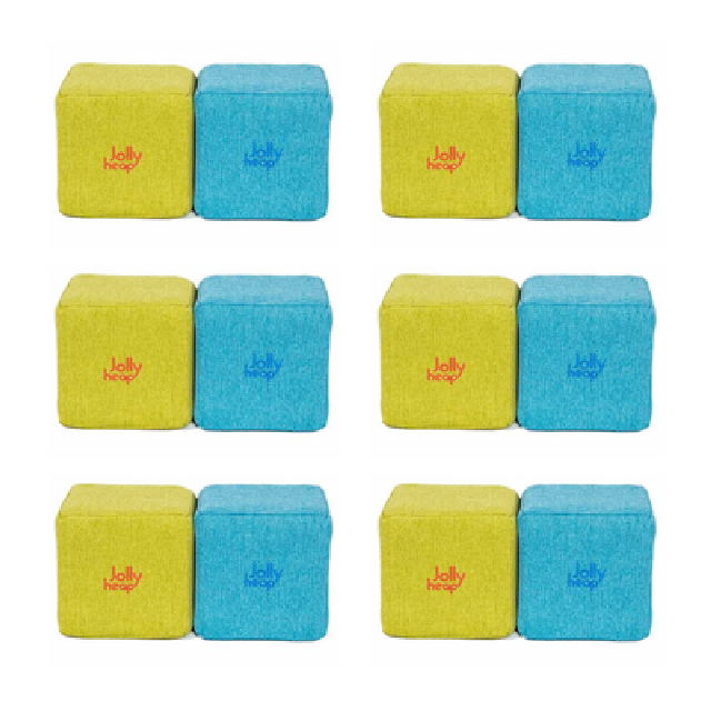 Cuburi Magnetice de constructie, JollyHeap Mini, 24 cuburi, Verde-Bleu [13]