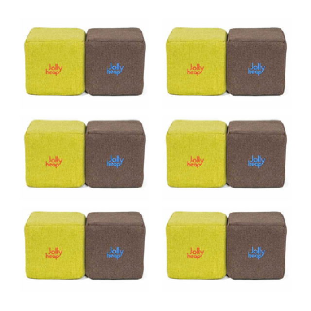 Cuburi Magnetice de constructie, JollyHeap Mini, 24 cuburi, Verde-Maro [13]