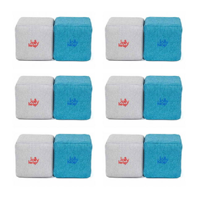 Cuburi Magnetice pentru construit, JollyHeap Pixi, 12 cuburi, Alb Fildes-Bleu [16]