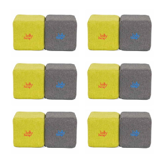 Cuburi Magnetice pentru construit, JollyHeap Pixi, 12 cuburi, Verde-Gri Inchis [15]