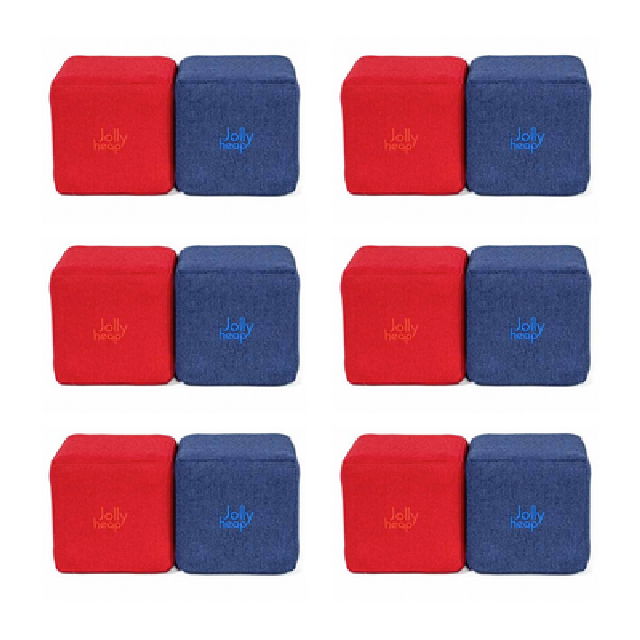 Cuburi Magnetice pentru construit, JollyHeap Pixi, 12 cuburi, Rosu-Albastru [16]