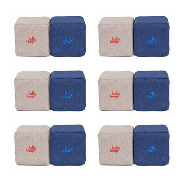 Cuburi Magnetice pentru construit, JollyHeap Pixi, 12 cuburi, Gri-Albastru [16]