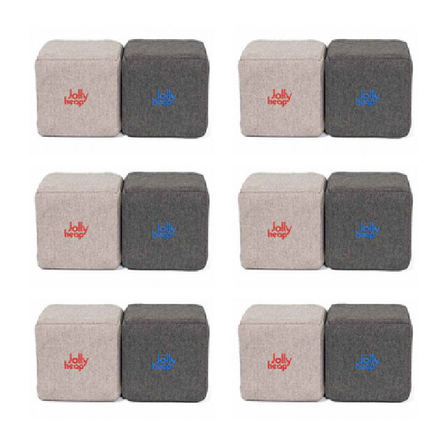 Cuburi Magnetice pentru construit, JollyHeap Pixi, 12 cuburi, Gri-Gri Inchis [16]