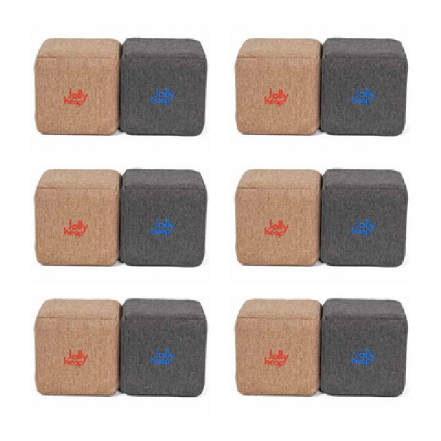 Cuburi Magnetice pentru construit, JollyHeap Pixi, 12 cuburi, Bej-Gri Inchis [16]