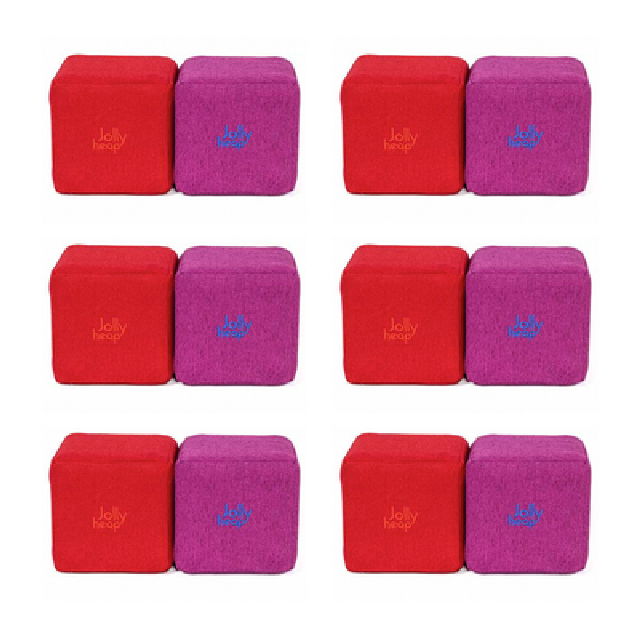 Cuburi Magnetice pentru construit, JollyHeap Pixi, 12 cuburi, Rosu-Roz [15]