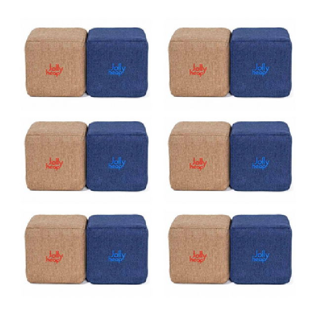 Cuburi Magnetice pentru construit, JollyHeap Pixi, 12 cuburi, Bej-Albastru [16]
