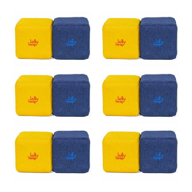 Cuburi Magnetice pentru construit, JollyHeap Pixi, 12 cuburi, Galben-Albastru [15]