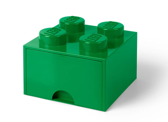 Cutie depozitare LEGO 2x2 cu sertar, verde (40051734) [1]