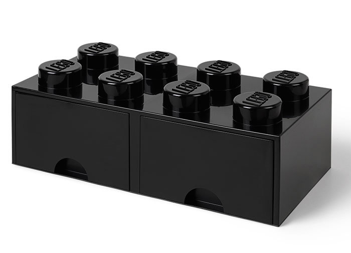Cutie depozitare LEGO® 2x4 cu sertare, negru (40061733) [1]