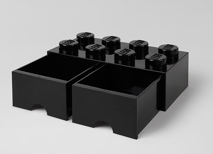 Cutie depozitare LEGO® 2x4 cu sertare, negru (40061733) [2]
