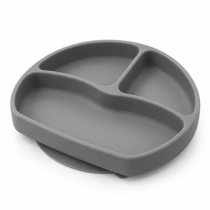 Farfurie din silicon cu 3 compartimente pentru auto-diversificare BabyJem, Diverse culori [4]