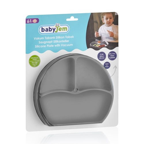 Farfurie din silicon cu 3 compartimente pentru auto-diversificare BabyJem, Diverse culori [4]