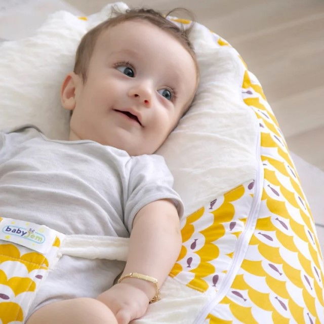 Fotoliu pentru bebelusi cu ham de siguranta Baby Bean Bed, Diverse culori [4]