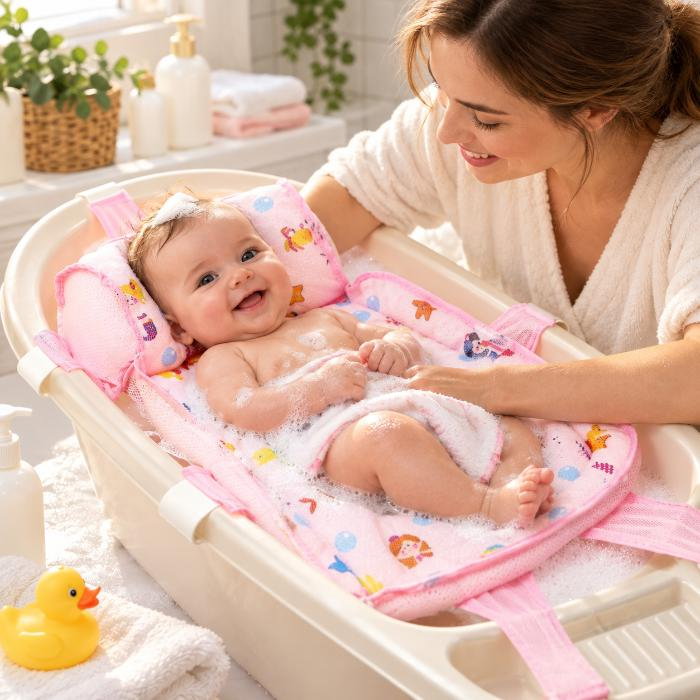 Hamac din spuma pentru cadita Ocean Baby, Roz [2]