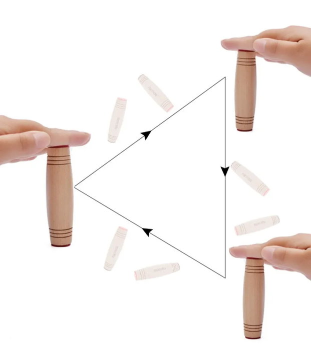 Jucarie antistres Fidget Stick Mokuru din lemn, diverse culori [10]