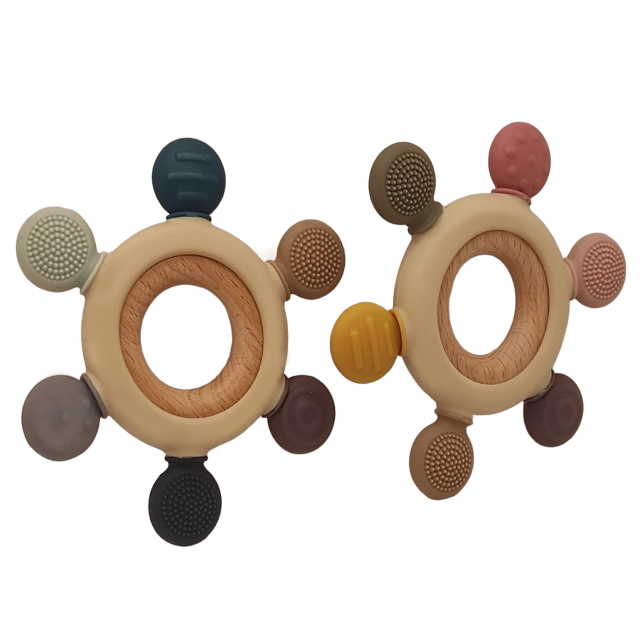 Jucarie bebe dentitie, senzoriala, inel gingival bebelusi, silicon, Empria, Bibi [5]