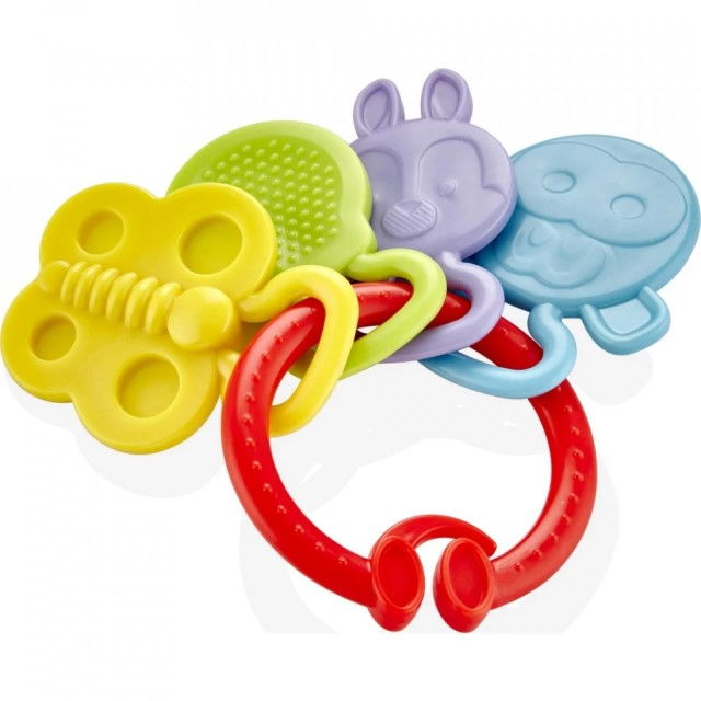 Jucarie dentitie Rattle Teether BabyJem, Rosu [2]